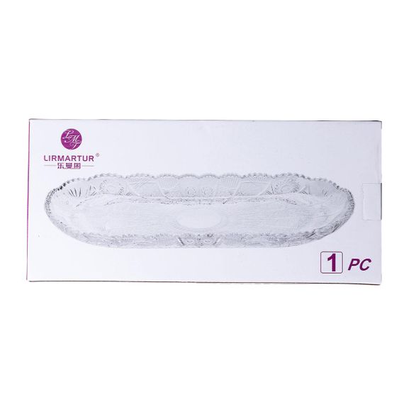 Сервірувальне блюдо для подачі закусок 33.5х15х2 см скляне овальне HP-YH-25 | Зображення 5