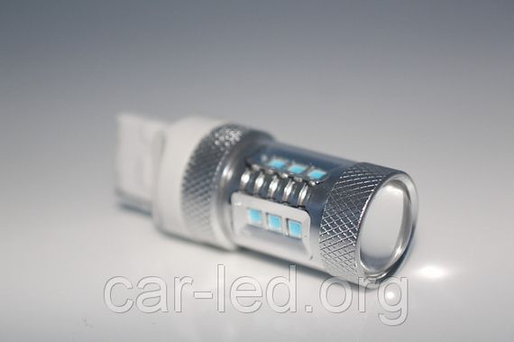 Світлодіодна автолампа 7443-W21/5W-T20 15 W 520 Lm Warm white (3300 K) Samsung LED безцокальна двок | Зображення 1