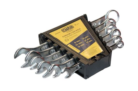 Набор ключей рожково-накидных стандарт 8-17мм (6шт) СИЛА