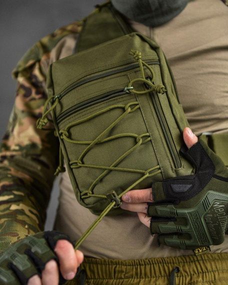 Сумка слінг тактична через плече однолямкова нагрудна сумка для особистих речей міський тактичний рюкзак | Зображення 4