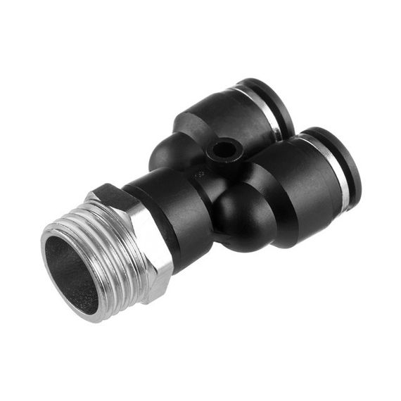 Цангове з'єднання Y-подібне для поліуретанових та ін. шлангів 10*10 мм, 1/2" зовн. різьба INTERTOOL PT-2388