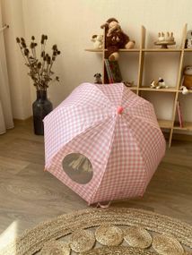 Парасолька дитяча напівавтомат Рожевого кольору