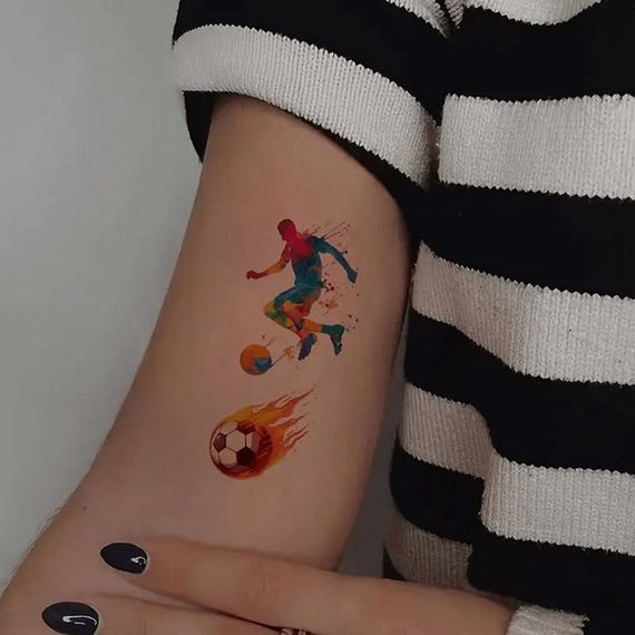 Набор детских временных тату "Футбол №1" football-tattoo-mini-set- 10 штук по 12*7 см | Зображення 3