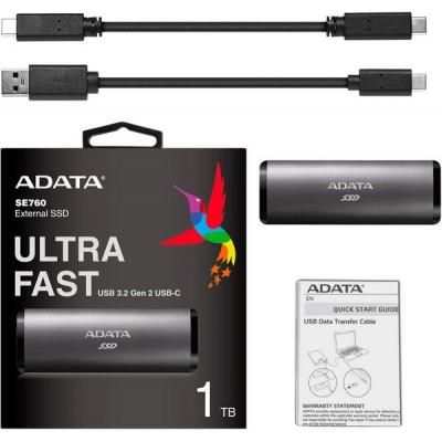Накопичувач SSD USB 3.2 256GB ADATA (ASE760-256GU32G2-CTI) (ASE760-256GU32G2-CTI) | Зображення 4