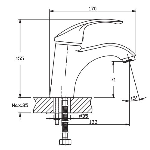 Змішувач для умивальника Haiba MARS 001 HB0241 | Зображення 1