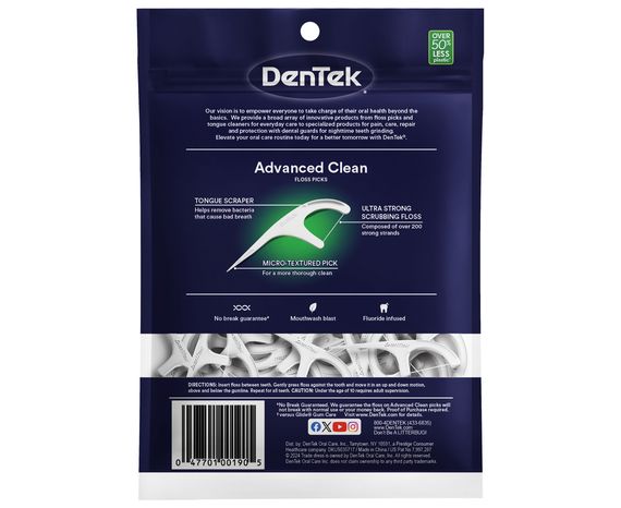 Флоc-зубочистки DenTek Triple Clean Floss Picks потрійне очищення, 150 шт. | Зображення 1
