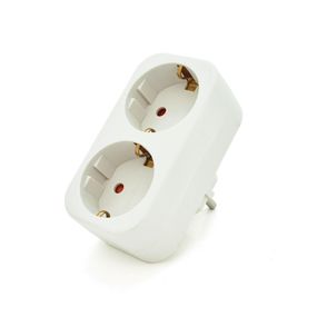 Розетка двойника с заземлением A202,White,2Р + РЕ,16А