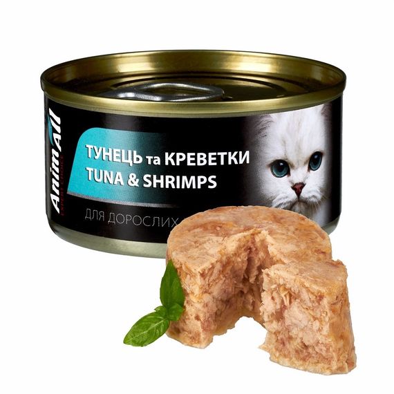 Вологий корм для котів з тунцем та креветками Animall Cat Wet, 85 гр