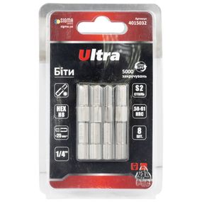 Набір біт Ultra HEX 8×25мм ¼" 8шт S2 (блістер) 4015032