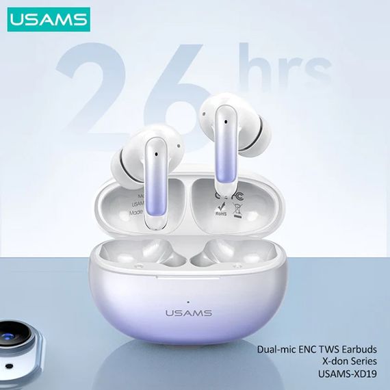 Беспроводные TWS наушники Usams-XD19 X-don Series ENC BT 5.3 Gradient Blue | Зображення 1