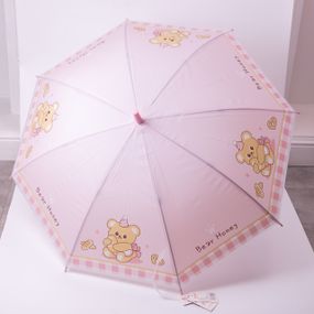 Класична дитяча парасолька-тростина напівавтомат з поліестеру міцна надійна 8 спиць діаметр 94 см Рожевий HP-23-11P