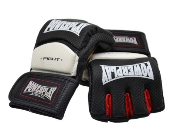 Рукавиці для MMA PowerPlay 3075 Чорні-Білі XL (капа в подарунок) | Зображення 8