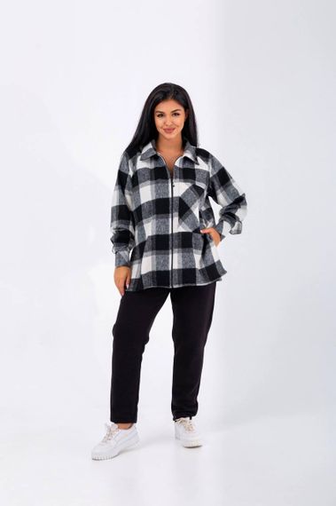 Женский теплый костюм рубашка и штаны NB23031 цвет черный, размер 42/46 | Зображення 3