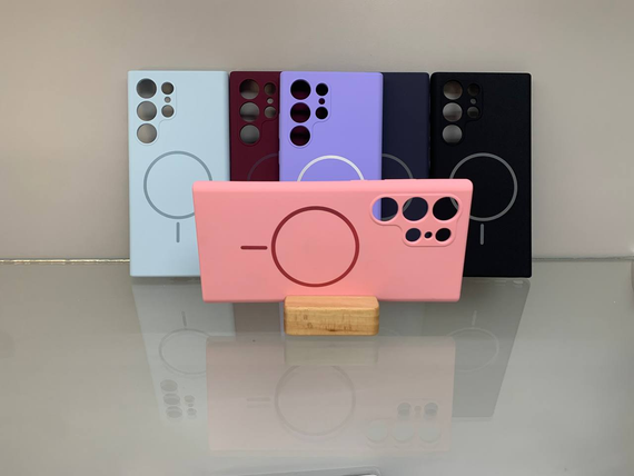 Samsung S23 Ultra MagSafe Протиударный чохол Софт Тач чохол рожевий