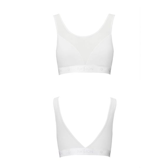 Топ з прозорою вставкою Passion PS002 TOP L, white | Зображення 3