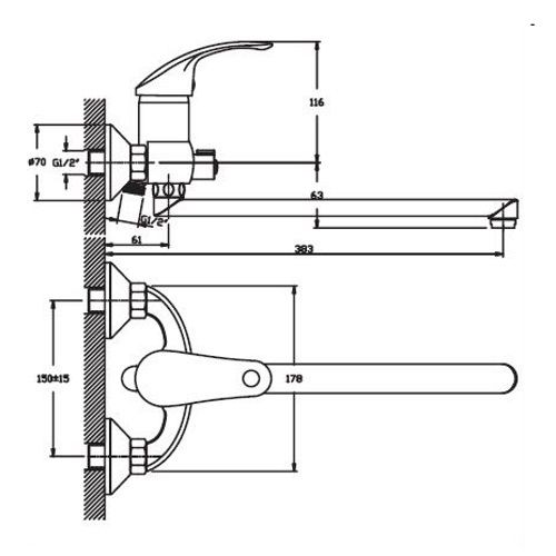 Змішувач для ванни Haiba FABIO 006 (HB0746) | Зображення 1