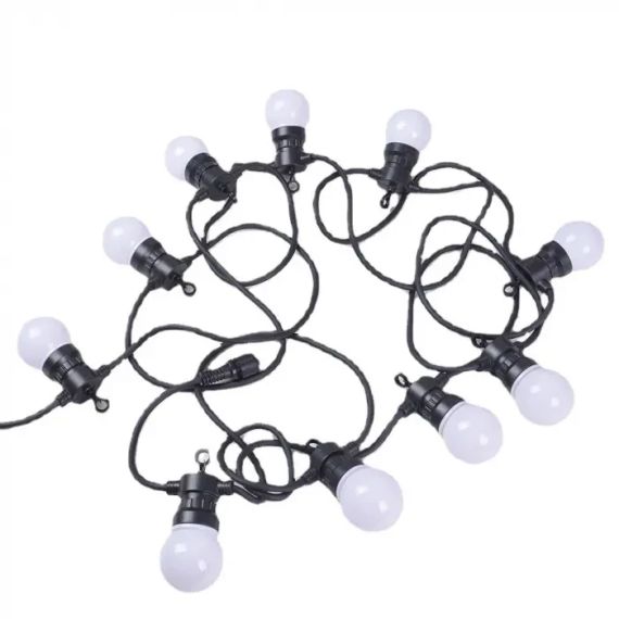 Гирлянда лампочки уличная, Белт-лайт, 5 метров, 10 матовых ламп, теплий белый, 5см лампочка