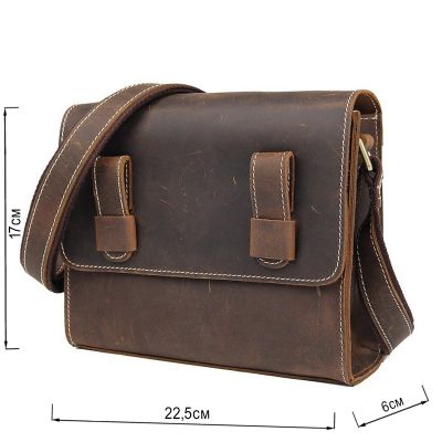 Сумка Vintage Чоловіча у вінтажній шкірі Коричнева (14980) | Зображення 4