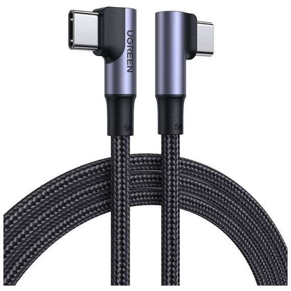 Дата кабель USB 2.0Type-C to Type-C 2.0m 5A 100W US335 90-degree Space Gray Ugreen (70698)