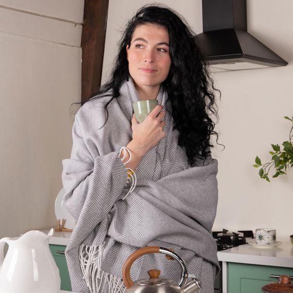 Плед бавовняний Ексклюзив св.сірий Love You 140 x 200 см | Зображення 3