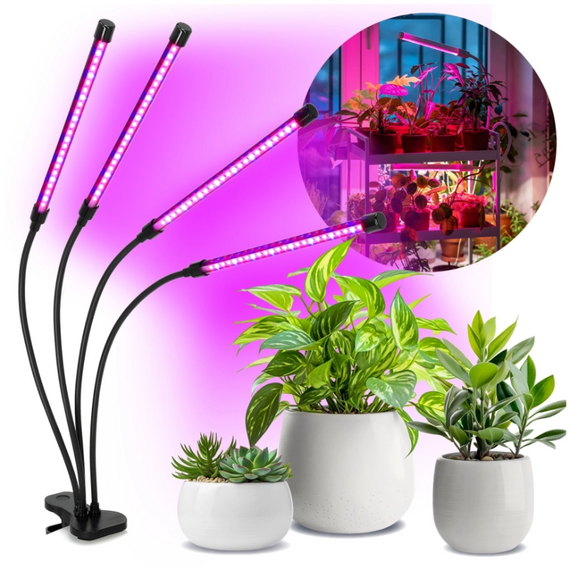 Фітолампа на прищіпці з таймером для вирощування рослин на 4 led модулі USB 3 режиму | Зображення 1