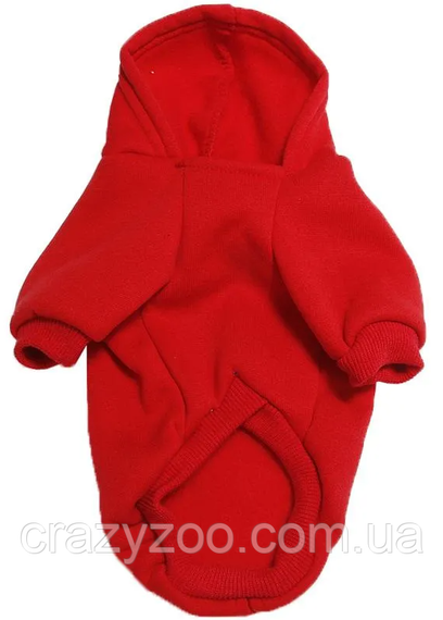 Худи для собак и котов EcoToys Red XL красное A: 37 см B: 43 см C: 29 см X-7061