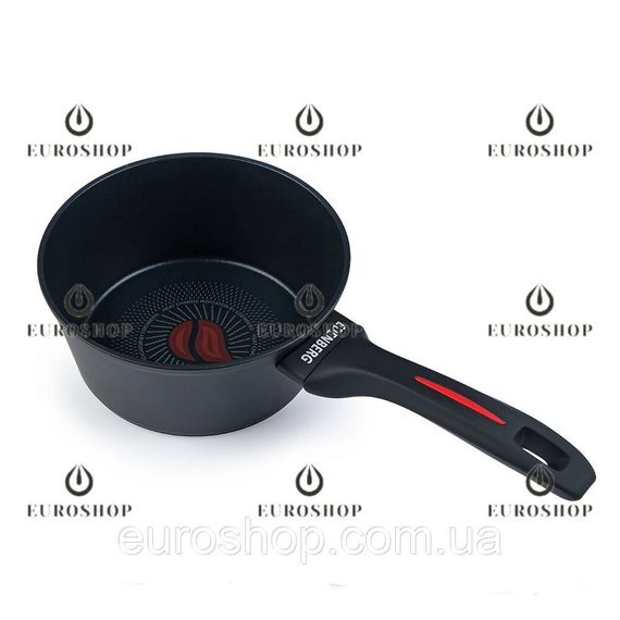 Ківш каструля Edenberg EB-13090 1,5 л, 18 см, з термоіндикатором, антипригарне покриття, індукційне дно, кришка, ковшик круглий | Зображення 2