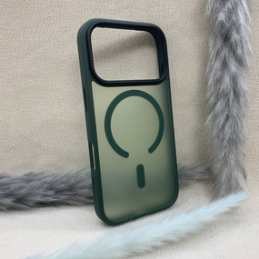 Чехол для Iphone 17 Pro Wlons противоударный PC+TPU MagSafe Матовый Зеленый