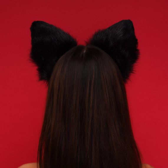Пухнасті котячі вуха, Чорні з червоним OKOVA Sex Aura | Зображення 3