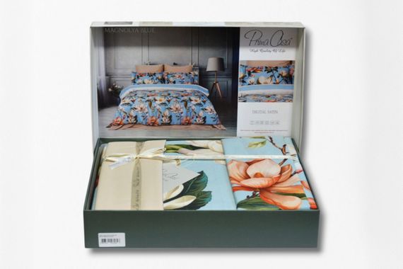 Комплект постельного белья Prima Casa Digital Satin 200 х 220 см. Magnolya Blue | Зображення 4