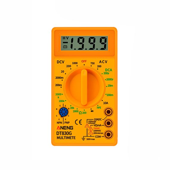 Мультиметр ANENG AN-DT830G, вимірювання: V, A, R, C, функція hFE