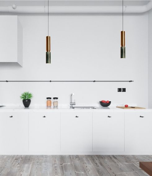 Люстра підвісна на 1 лампочку 27380 Латунь 45-150х10х10 см. | Зображення 7