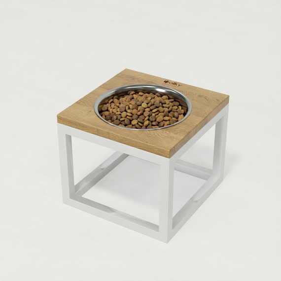 Миска на подставке для больших собак Hollky Base Solo XL (1 × 1,8 л) Solo XL-262620-WHNT | Зображення 1