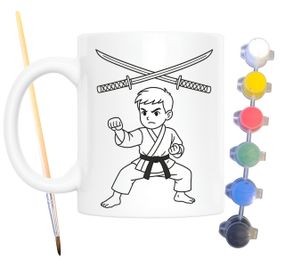 Набор для творчества кружка раскраска Карате 330 мл белая (КР0176)