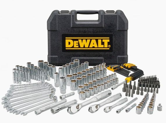 Набір головок, біт, шестигранних та накидних ключів DeWalt 1/4 3/8 1/2 205 предметів (DWMT81534-1) | Зображення 1