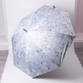 Класична парасолька-тростина напівавтомат з поліестеру 7 спиць діаметр 99 см Блакитна HP-23-7BL