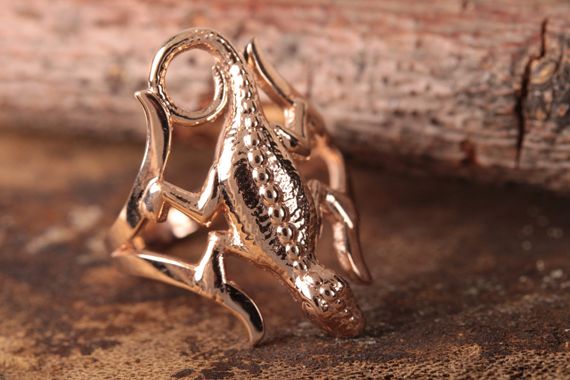 Кольцо с ящерицей из красного золота 16 | Зображення 6