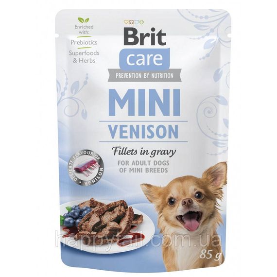 Влажный корм Brit Care Mini Adult Game для собак малых пород, филе с дичью в соусе 85 г