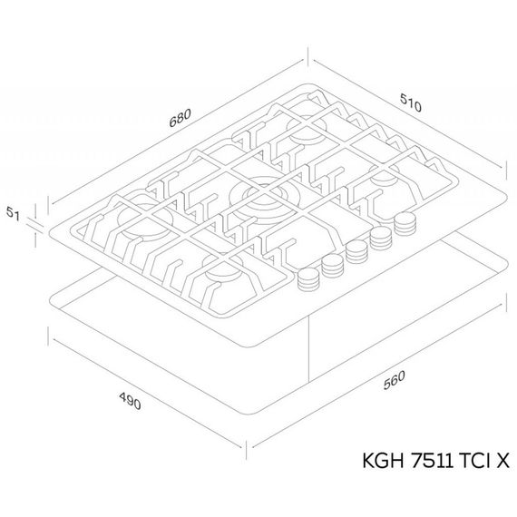 Варочная поверхность Kernau KGH 7511 TCI X | Зображення 1