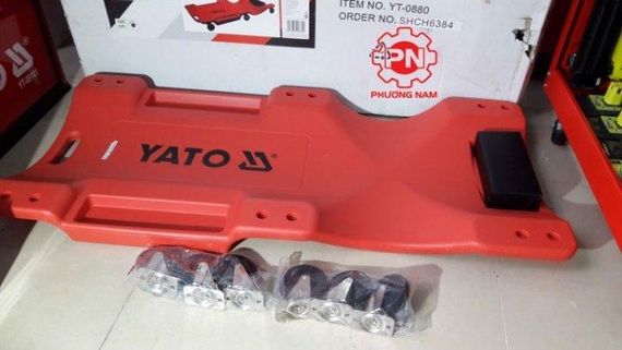 Лежак ремонтний підкатний возик 1 м 6 коліс YATO YT-0880 | Зображення 4