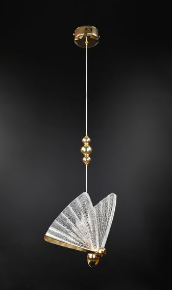 Люстра світлодіодна підвісна LED світильник для квартири на стелю лед 26050 Золото 30-120х22х16 см.