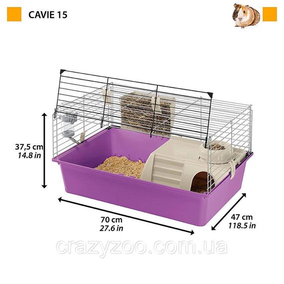 Клітка для морських свинок Ferplast Cavie 70 фіолетова 70х47х37.5 см 57077470 | Зображення 1