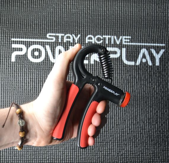 Еспандер кистьовий PowerPlay PP-4323 з регульованим навантаженням 10-40 кг. Strength Grip Чорно-червоний | Зображення 6