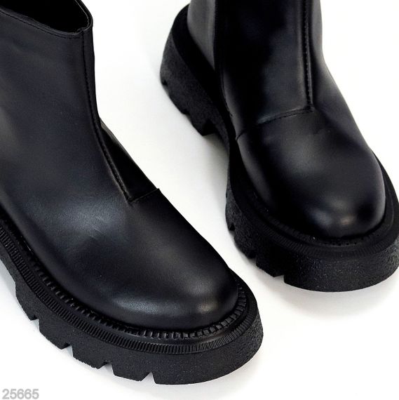 Шикарні зимові чорні лаконічні черевики натуральна шкіра | Зображення 3