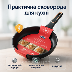 Сковорода фирменная, Сковорода с антипригарным покрытием для газовой плиты, Практичная сковородка JC-52