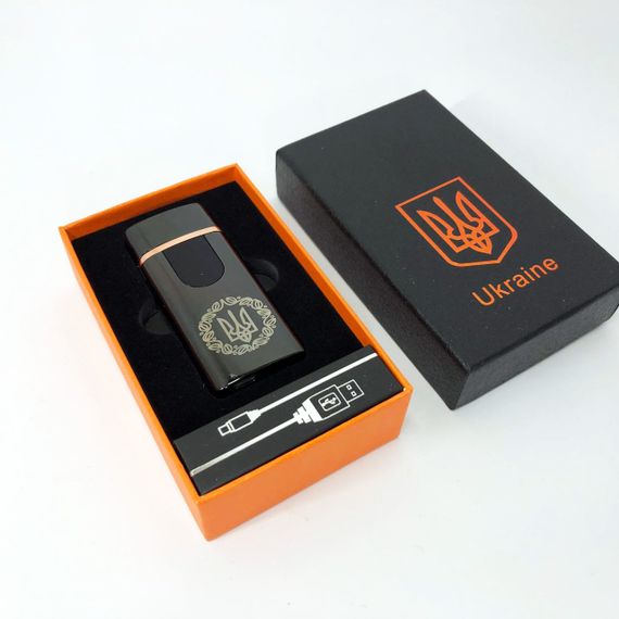 Електрична та газова запальничка Україна із USB-зарядкою HL-435, запальничка незвичайна. Колір: чорний | Зображення 2