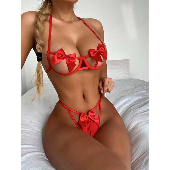 Відкривний комплект із бантиками червоний | Зображення 3