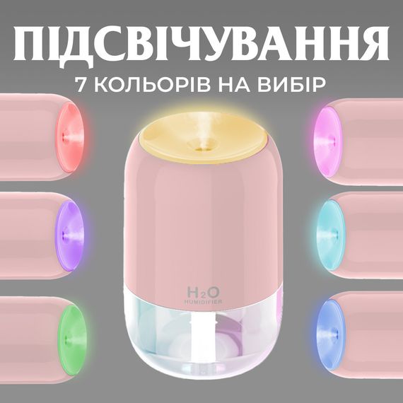 Зволожувач повітря аромадифузор 200 мл Рожевий | Зображення 6