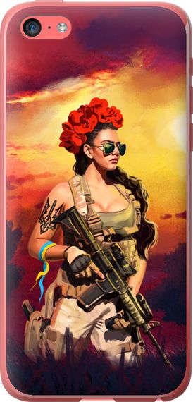 Чехол на iPhone 5c Украинка с оружием "5316u-23-17620"