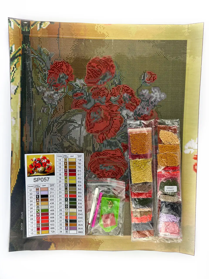 Алмазна мозаїка Букет маків 40х50 см ColorArt  SP057 | Зображення 2